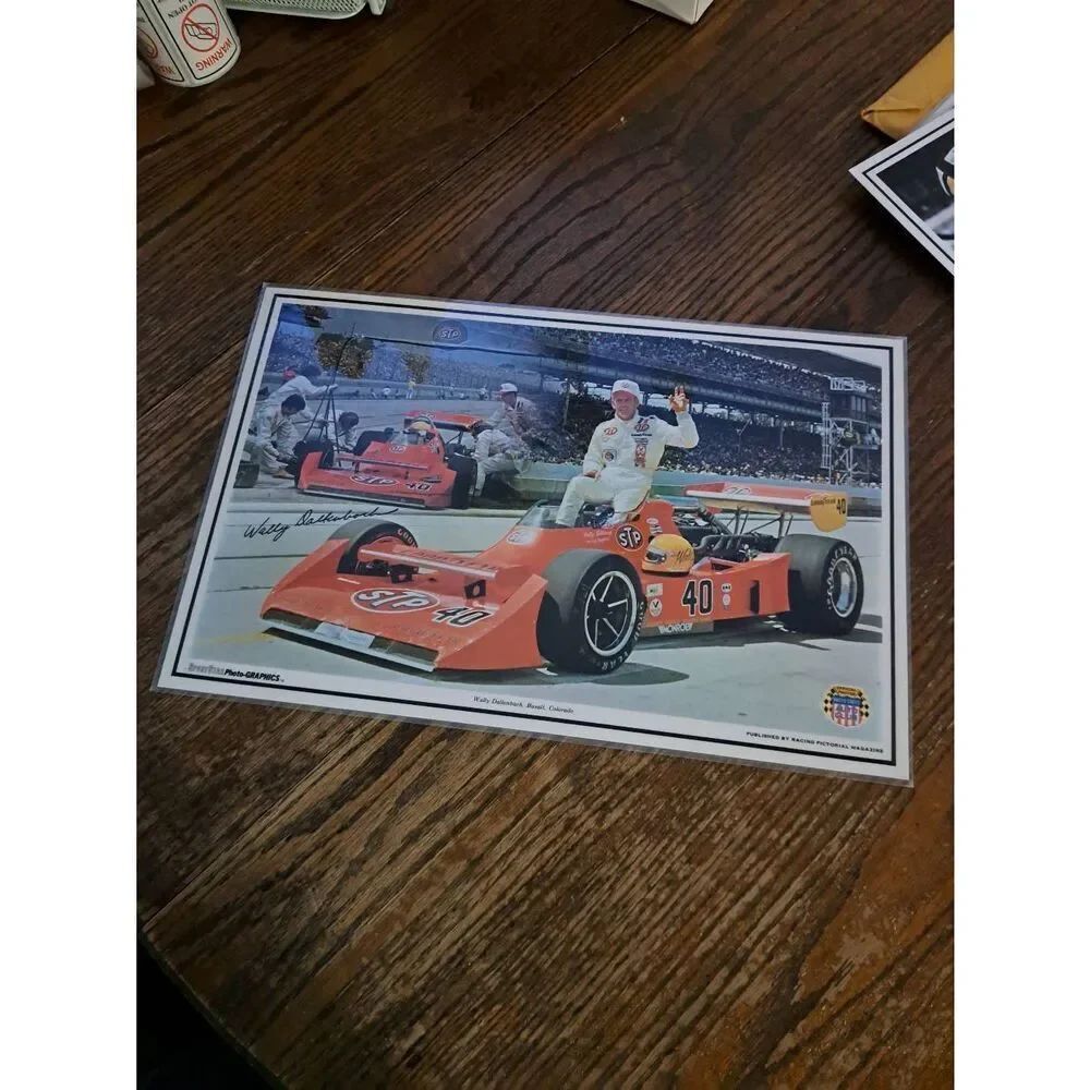 RARE Vintage Wally Dallenbach USAC Racing Laminated Placemat Indianapolis 500